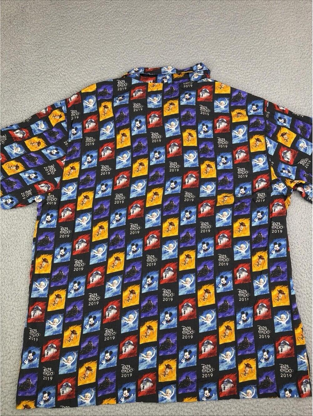Disney D23 Expo 2019 Hawaiian Shirt XL Mickey Star Wars Pixar - Picture 8 of 11